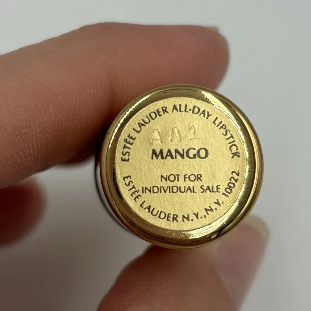 Vtg Estee Lauder All Day Long Lasting Lipstick MANGO Gold Tube NWOB‎